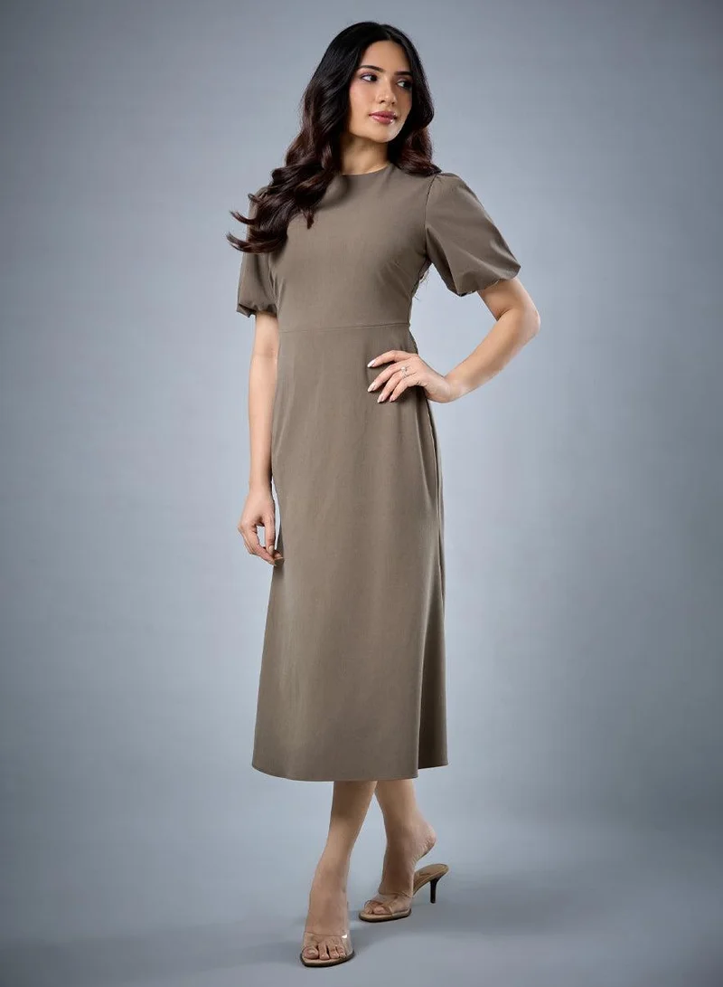 زجزاج Balloon Sleeve Aline Formal Dress